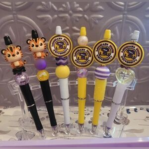 Colorful LSU Themed Decorative Pens or Keychains